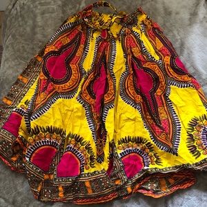 Stunning African print flare skirt with belt!